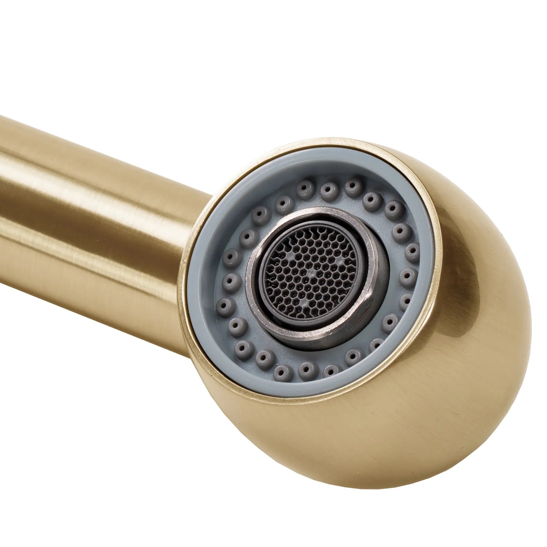 Кухненски смесител Troy Brush Gold - изтеглящ накрайник с аератор и две функции, драскано злато, онлайн магазин KERANOVA