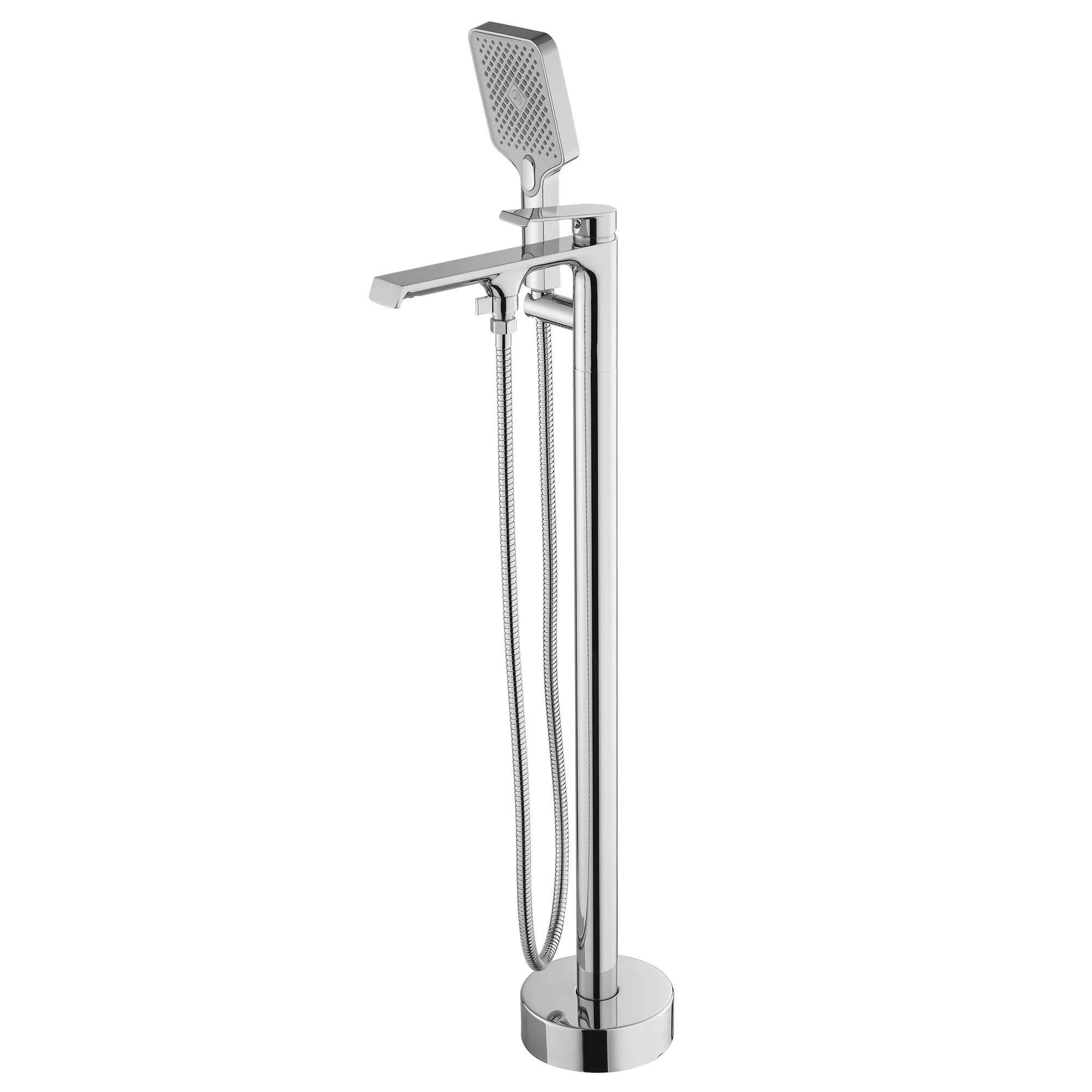 Alt Tag: Свободностоящ смесител за вана REA Hass Chrome стоящ хром с ръчен душ и шлаух - онлайн магазин KERANOVA