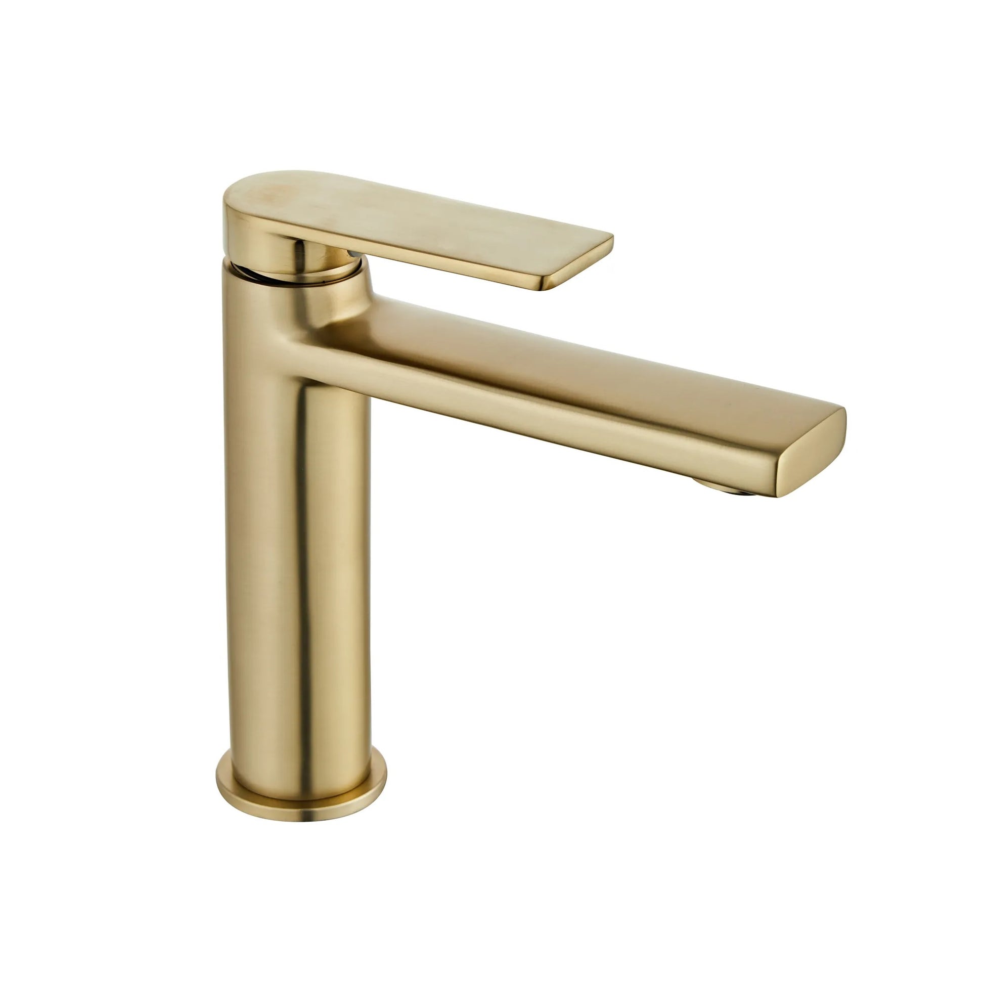 Смесител Verso Brushed Gold - REA златен мат PVD, модерен смесител за мивка без изпразнител, дължина чучура 11 см, KERANOVA