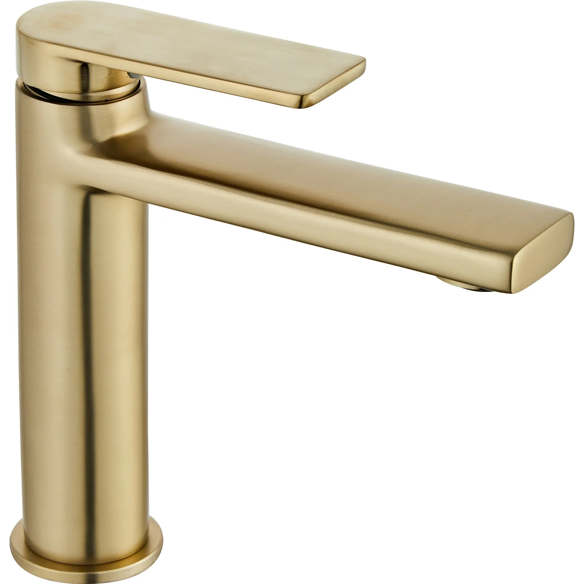 Смесител Verso Brushed Gold - REA златен мат PVD за мивка, модерен дизайн, чучур 11 см, без изпразнител, гаранция 5 г - KERANOVA онлайн магазин