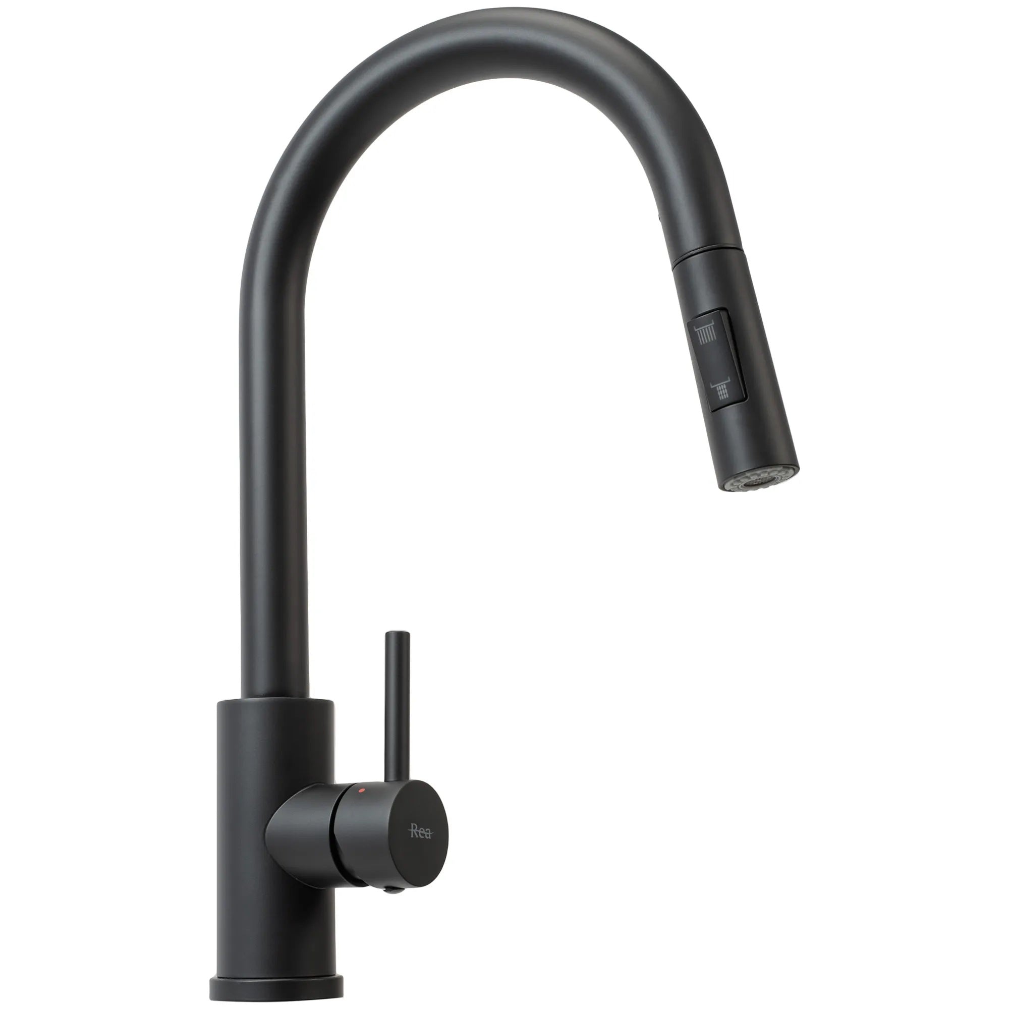 Кухненски смесител Fresh Black - едноръкохватков смесител с изтеглящ душ и аератор, матов черен, монтаж еднодупков | KERANOVA