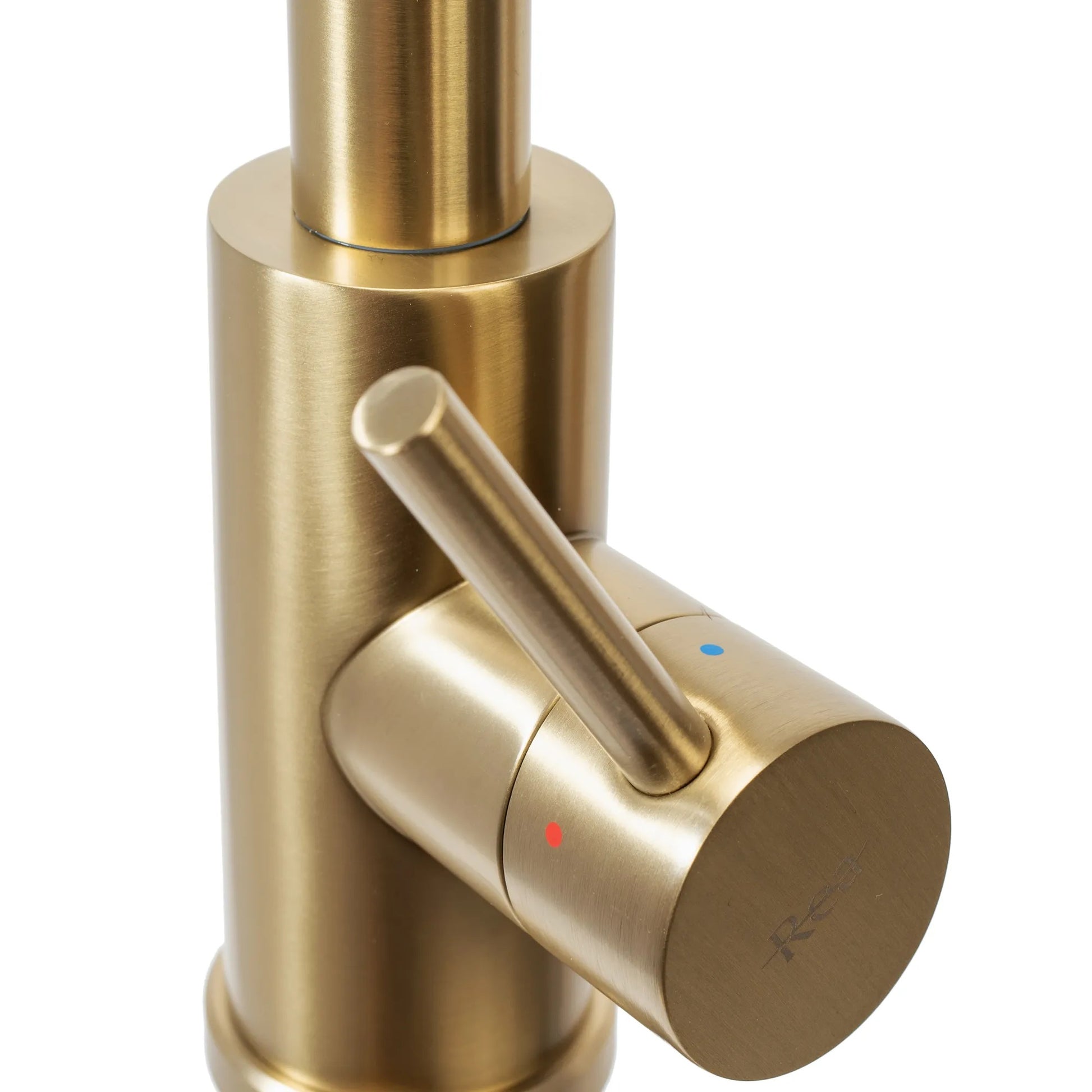 Кухненски смесител Fresh Brush Gold - едноръкохватков матирано злато PVD, изтеглящ накрайник, онлайн магазин KERANOVA