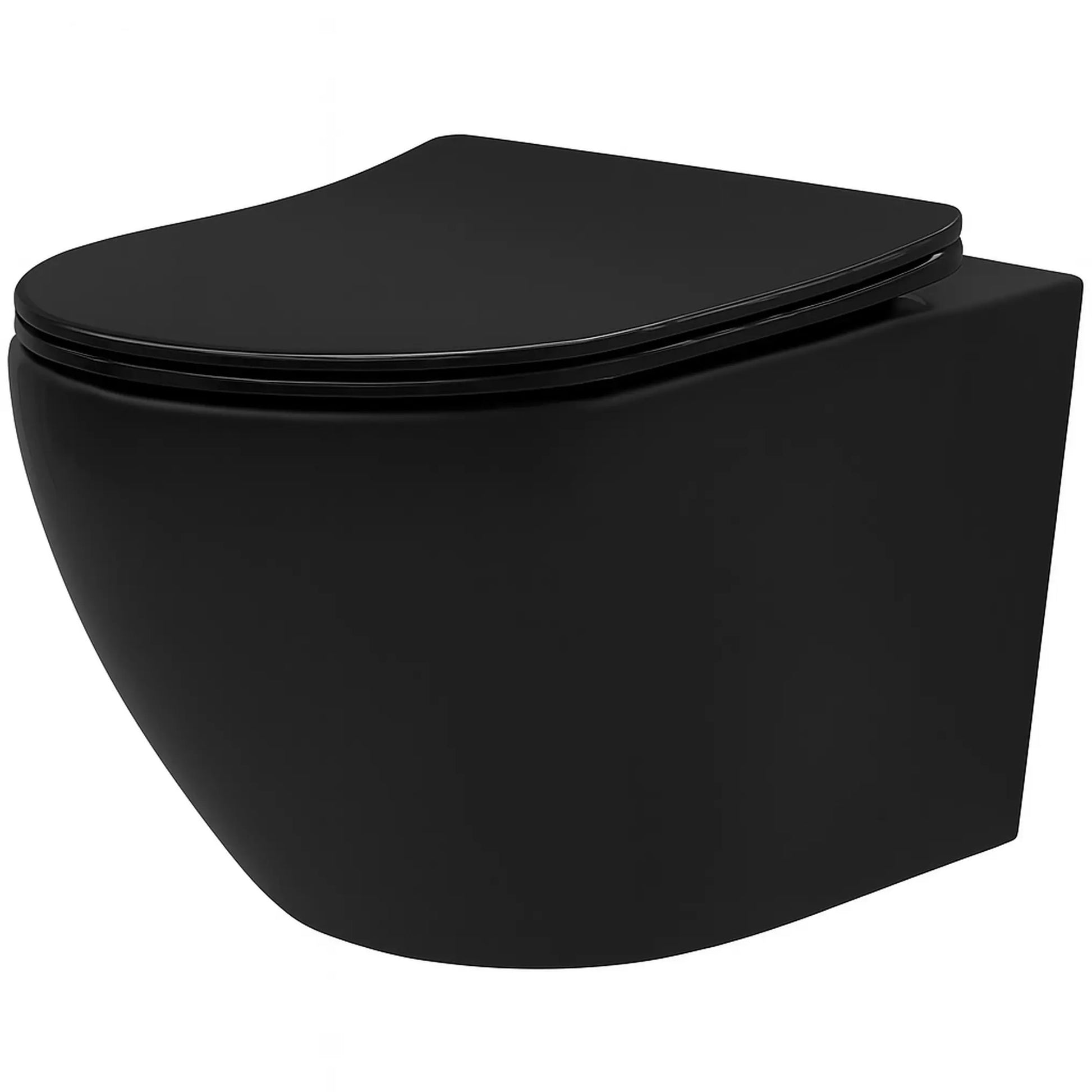 Тоалетна чиния Rea Carlo Mini Tornado NF BLACK MATT черен мат, конзолна с Tornado обливане, седалка soft close