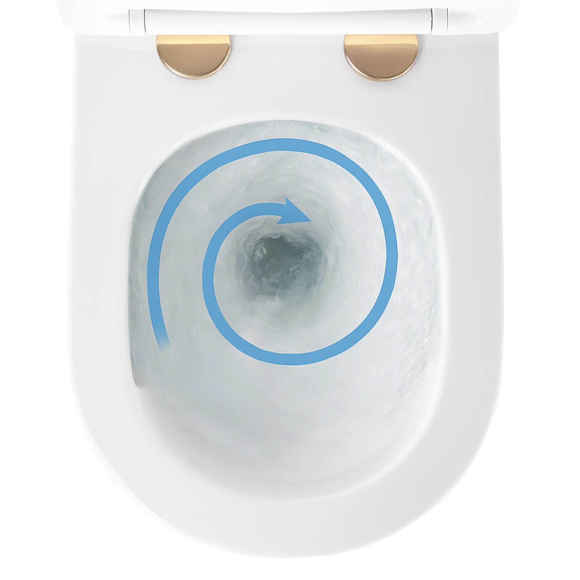 Alt Tag: Тоалетна чиния Carlo Mini Tornado NFQ GOLD EDGE без ръб, златен кант, Tornado водовъртежно отмиване, бял гланц