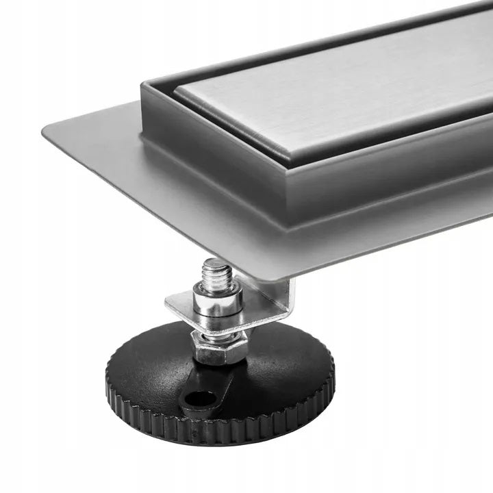 Neox Pro за плочка или плътна решетка 50,60,70,80,90 и 100 см. линеен сифон Rea Neox Pro Nickel Brush, височина 5,5 см, KERANOVA онлайн магазин