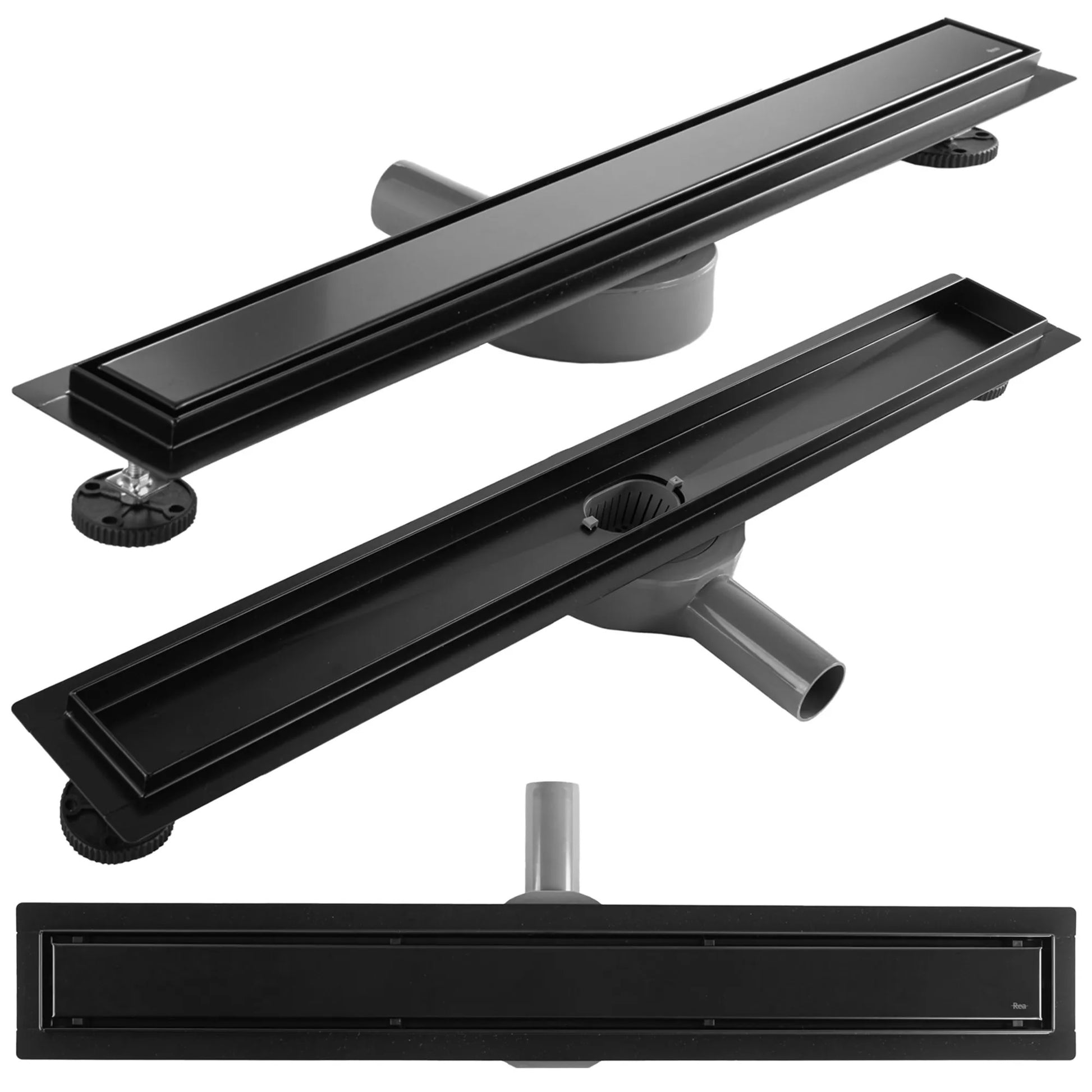 Neox Pro Black за плочка или плътна решетка 60,70,80,90 и 100 см. линеен сифон за баня, универсална решетка, KERANOVA онлайн магазин