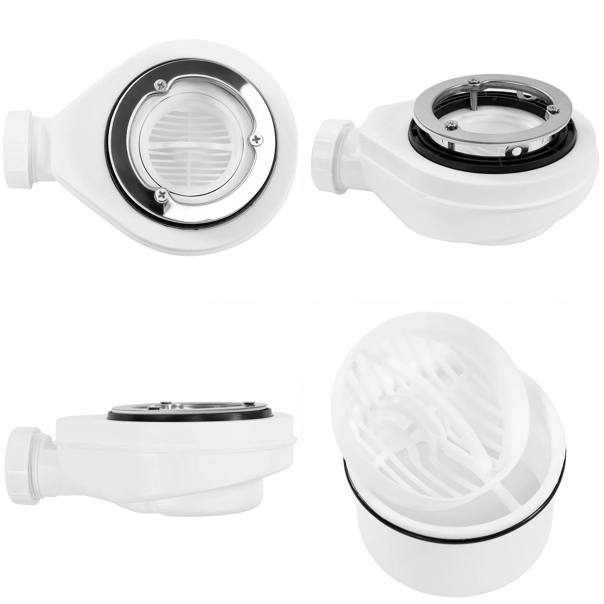 Душ корито Magnum Carrara White - 100х80, 90х90 и 120х90 см. сифон и анти-слип поддушово корито, бяло, комплект с фланец, KERANOVA онлайн магазин