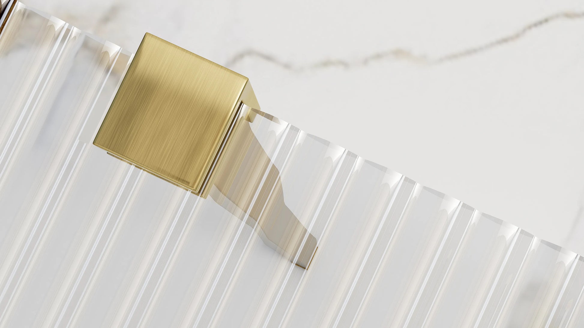 Душ параван REA Aero Intimo Gold Brush 90х200 см. – детайл златен телескопичен държач и релефно 8 мм стъкло, KERANOVA онлайн магазин