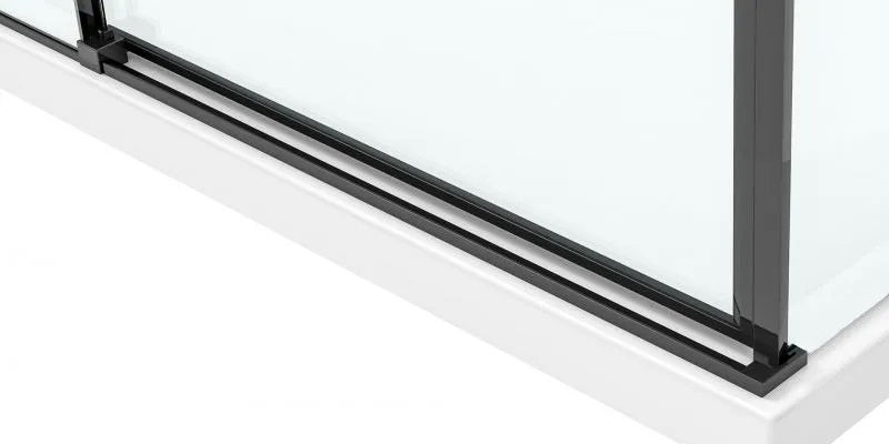 Детайл на алуминиев черен профил и магнитно уплътнение на душ кабина Rea Solar Black Mat 80x100 - онлайн магазин KERANOVA