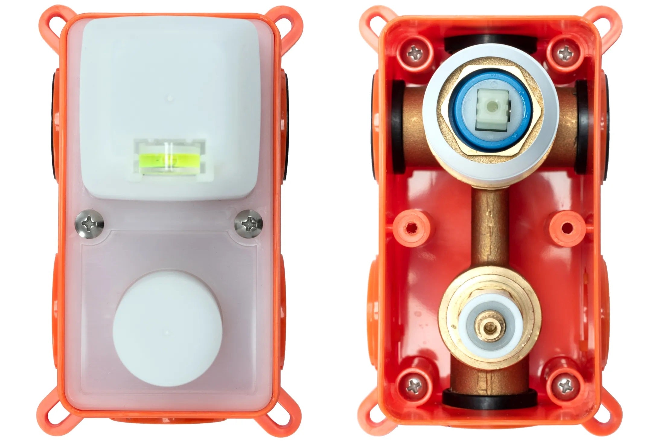 Комплект Clif Gold Brush - матирано злато вградено тяло EasyBox за душ система, златен мат PVD, комплект за баня KERANOVA