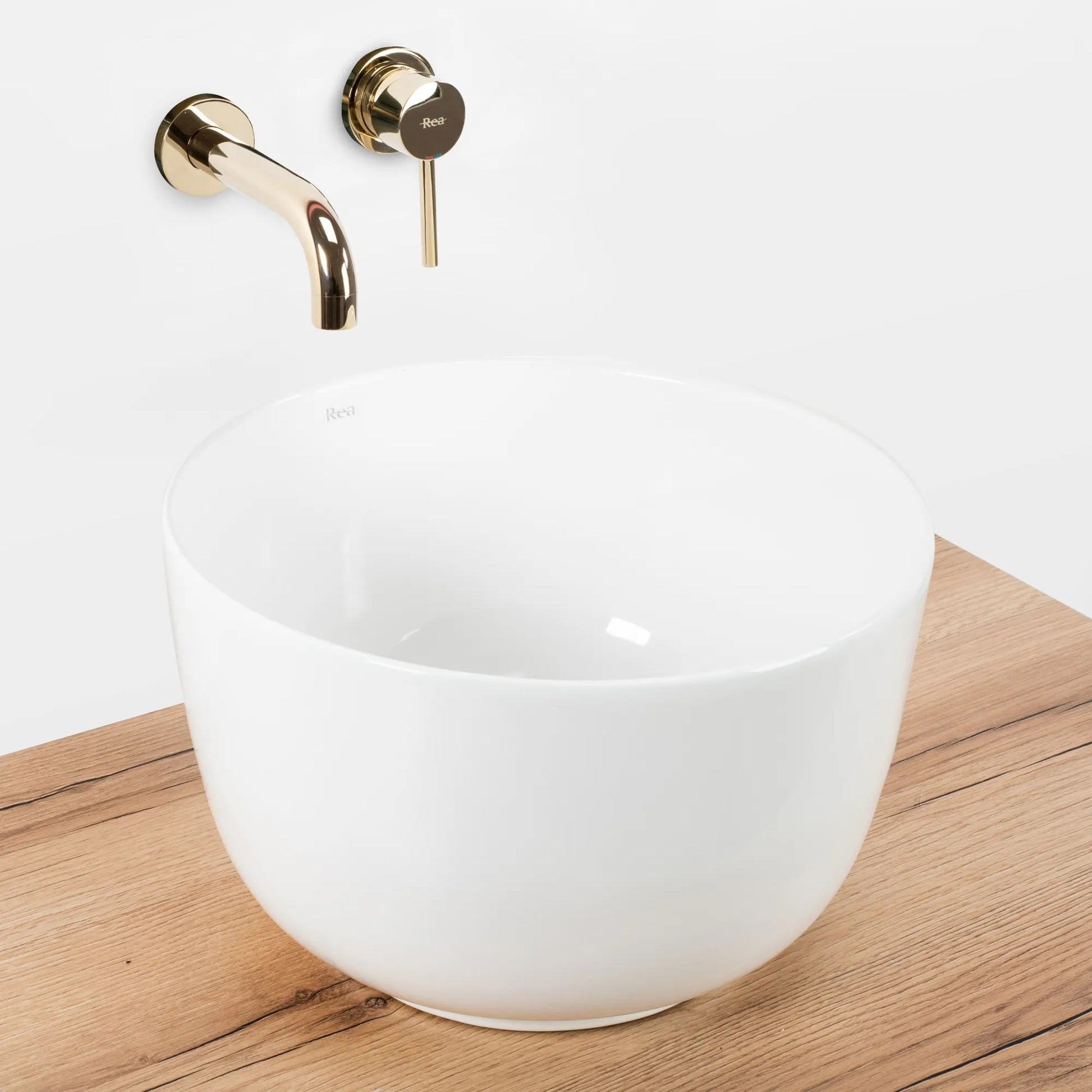 Alt Tag: Умивалник за плот Malena Ф38,5 см. - тънкостенна снежнобяла порцеланова мивка за баня върху плот, онлайн магазин за обзавеждане за бани KERANOVA