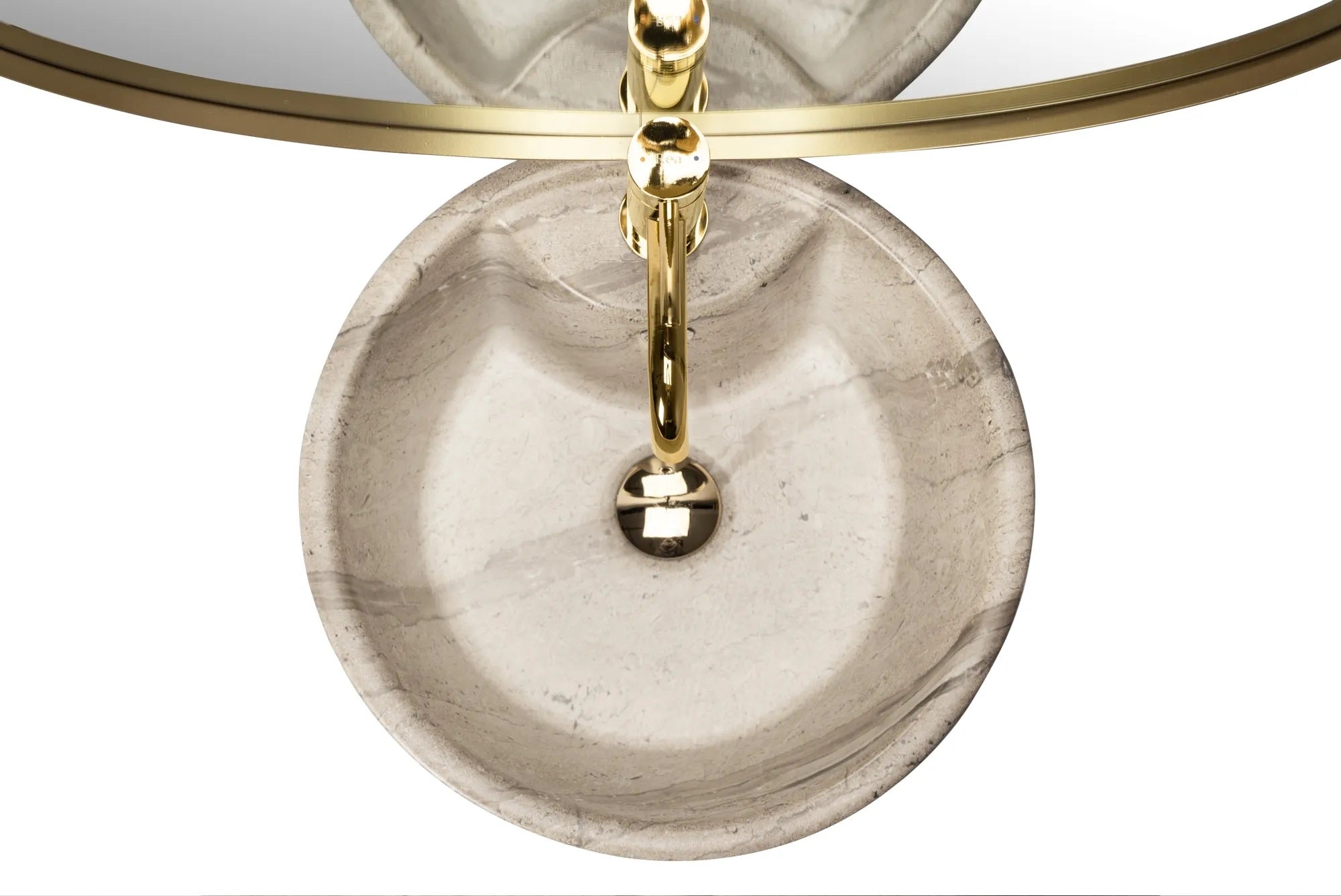 Свободностояща мивка Blanka Natural Matt Marble Ф40 см. порцеланова мивка с отвор за смесител в онлайн магазин KERANOVA