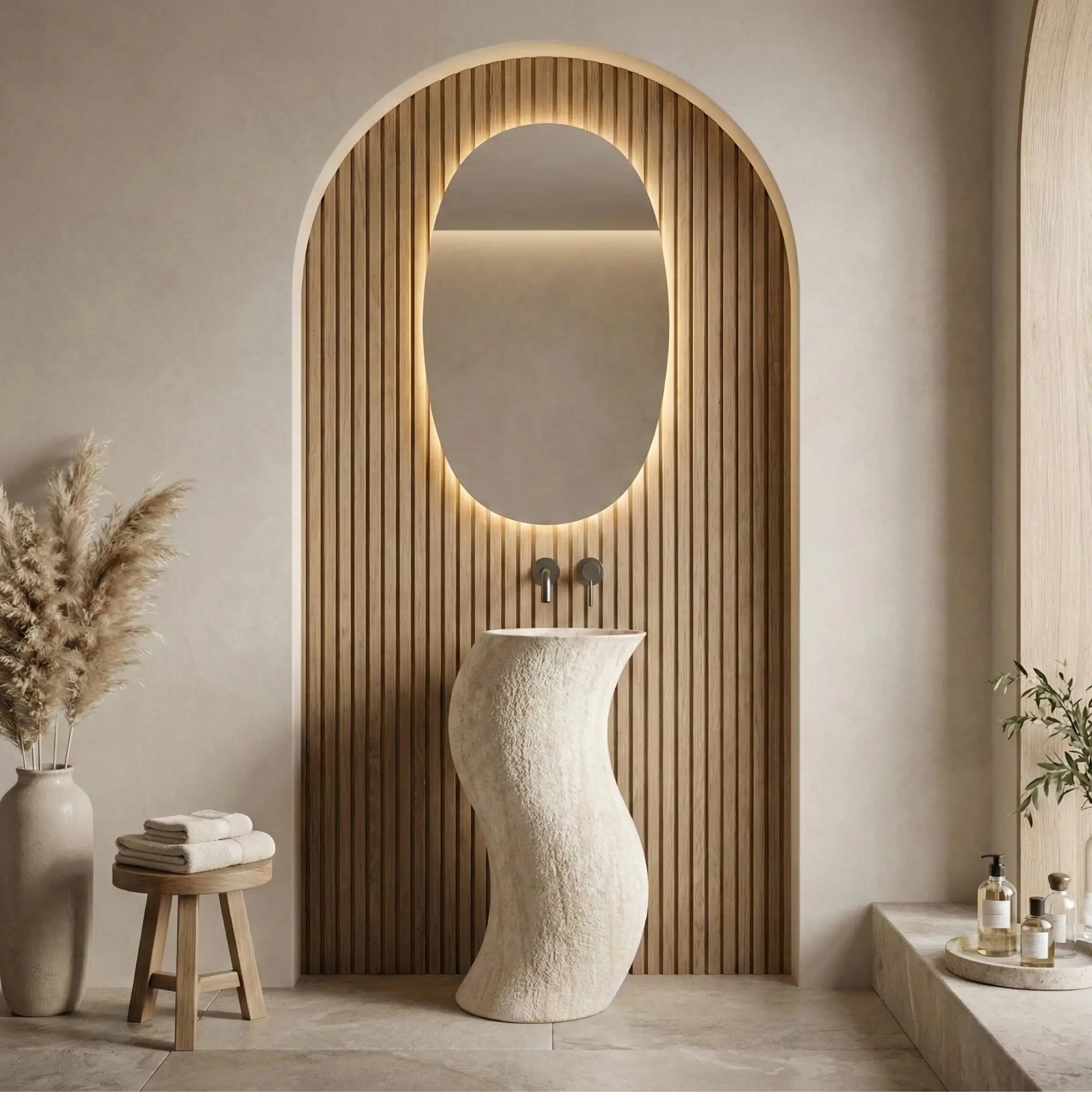 Свободностояща мивка Melody 39 см. – дизайнерска мивка за баня от Artificial Stone, мивки за баня, смесители