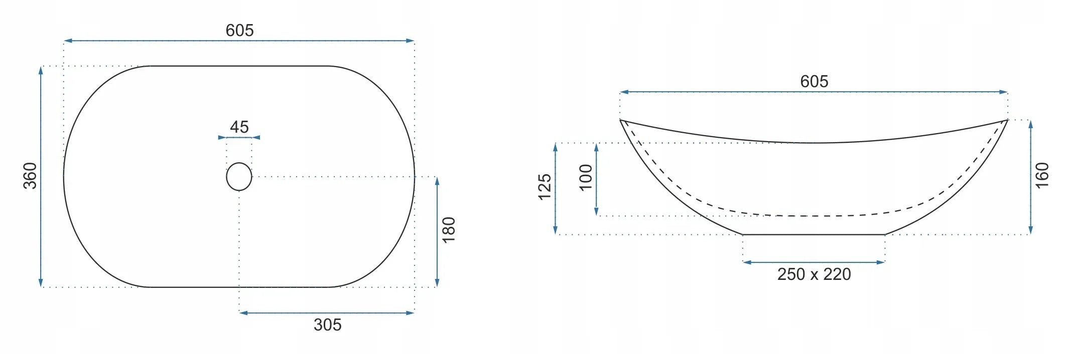 Умивалник за плот Royal Lava 60х36 см. дизайнерски умивалник за плот с размери 60x36 см и декор естествен камък - KERANOVA онлайн магазин