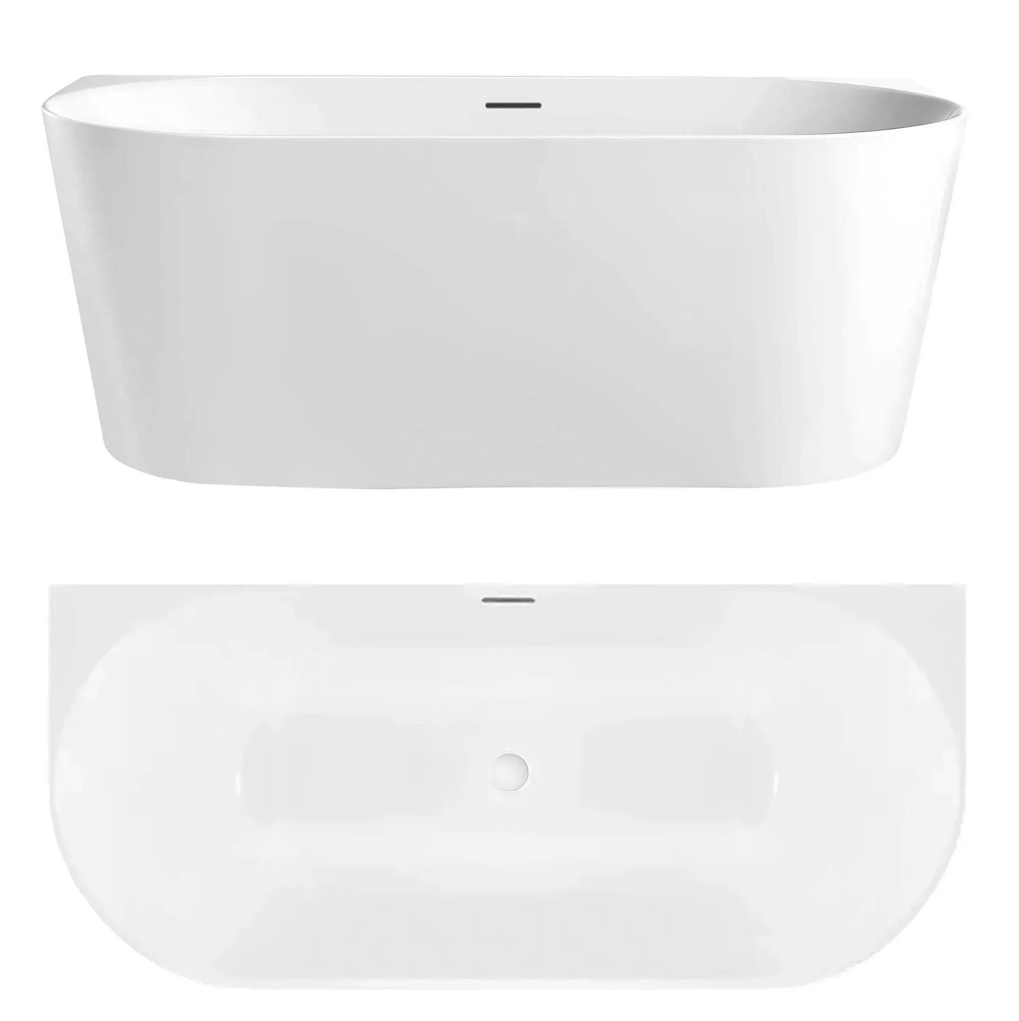 Свободностояща вана Capri Slim 150x75 и 170х80 см. снежнобяла акрилна вана прилепена до стена за модерна баня