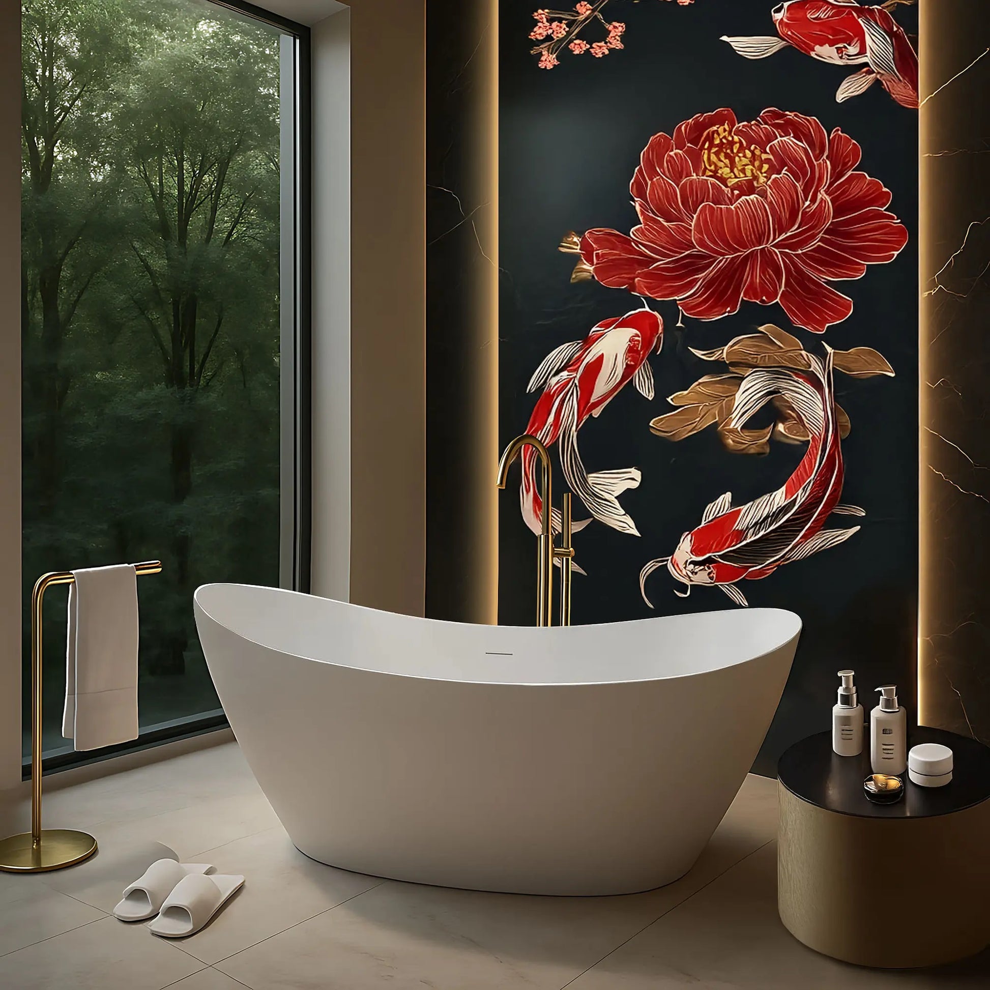 Свободностояща вана Ferrano Slim 170x80 см. в модерна баня с мивки за баня, смесители, душ паравани и плочки за баня