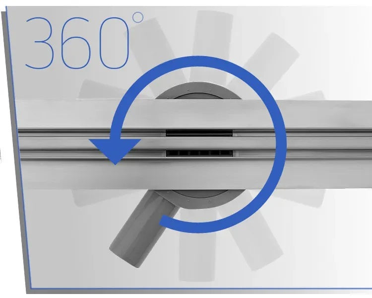 Neo Slim Pro Chrome 50, 60, 70, 80,  90 и 100 см. линеен сифон Rea Neo Slim Pro Chrome 360° за баня, инокс декоративна решетка — KERANOVA