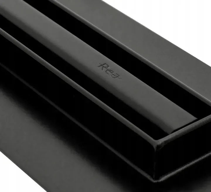 Neo Slim Pro Black 60, 70, 80, 90 и 100 см. - тънък линеен сифон Rea Neo Slim Pro Black, матово черна декоративна решетка за баня от KERANOVA