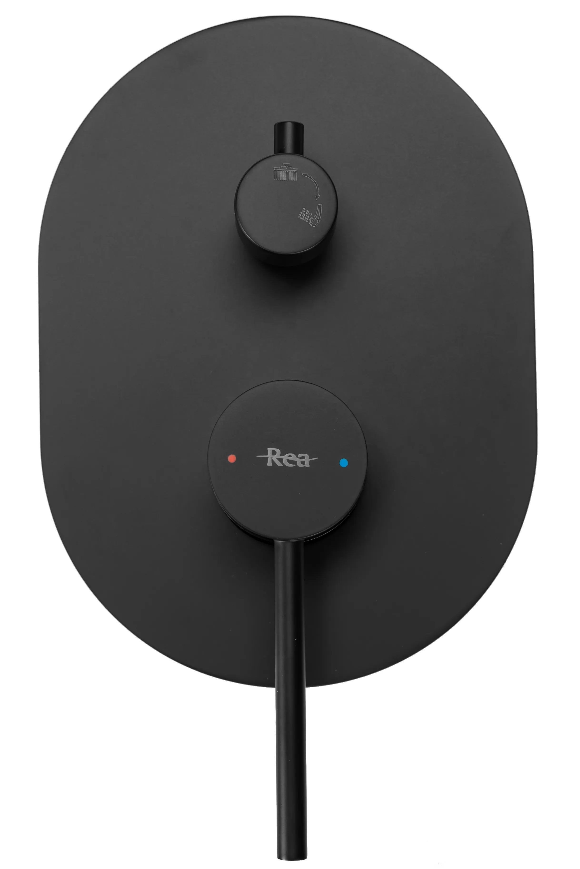 Вградена душ система Oval Black Box черен мат контролен панел с две изходни кранчета – онлайн магазин KERANOVA