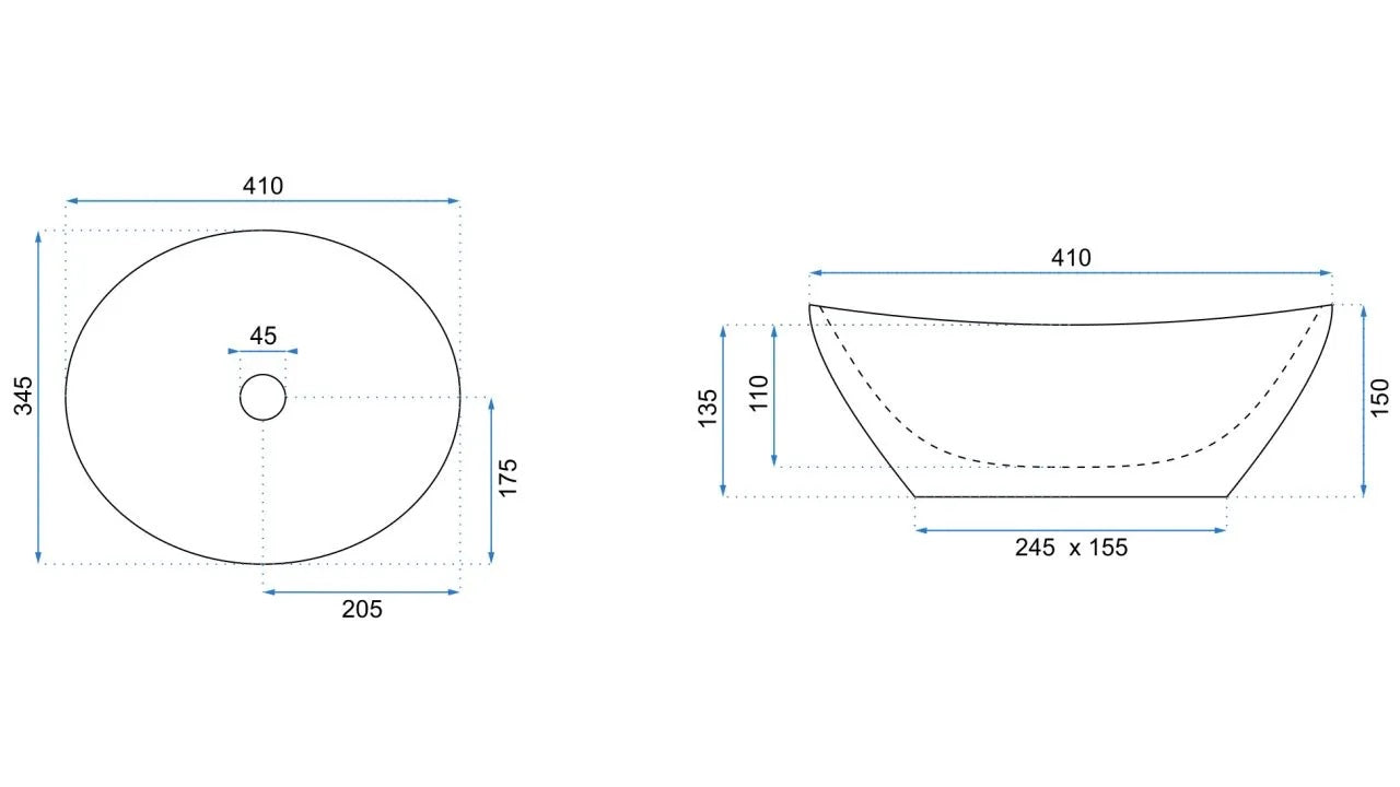 Умивалник за плот REA SOFIA GOLD EDGE - снежнобяла порцеланова мивка 41x34.5x15 см с тънък бял ръб и златен кант, KERANOVA онлайн магазин