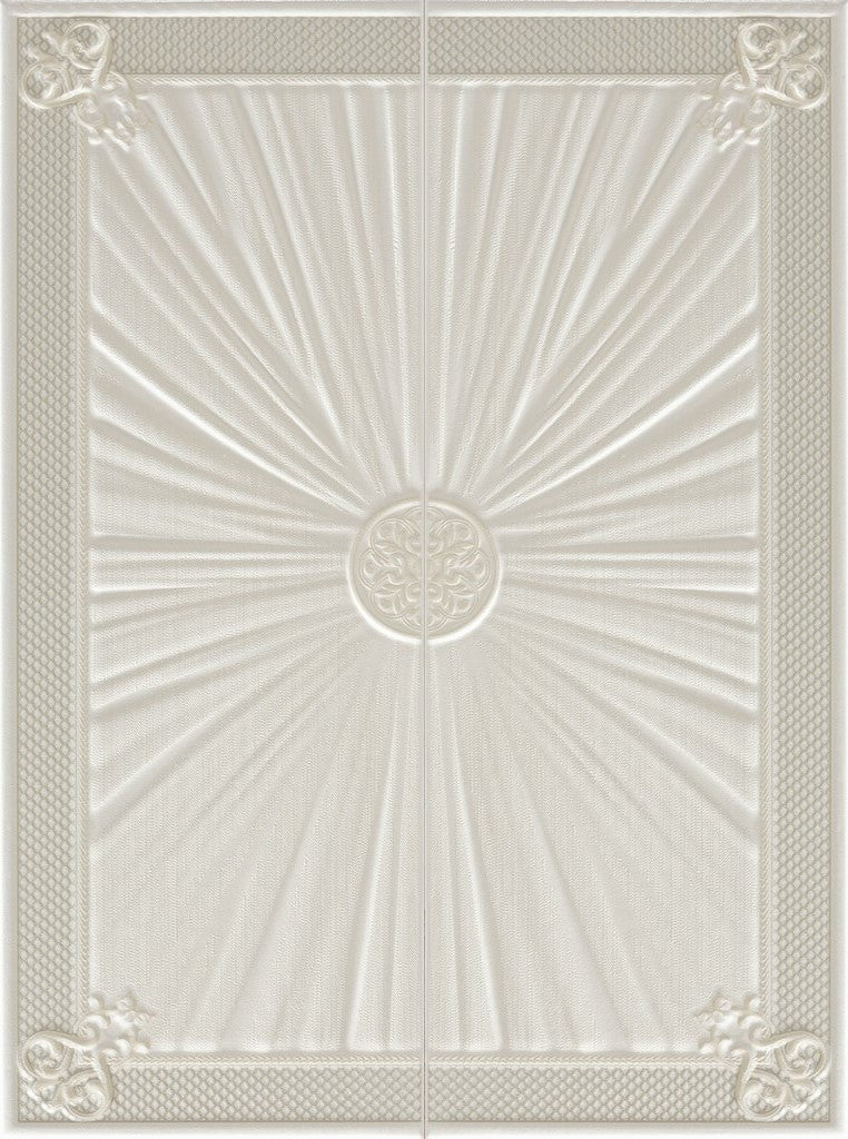 Rossana Boiserie 22.5x60.7 бежова декоративна плочка с лъчист релеф и орнаменти онлайн магазин за обзавеждане за бани KERANOVA