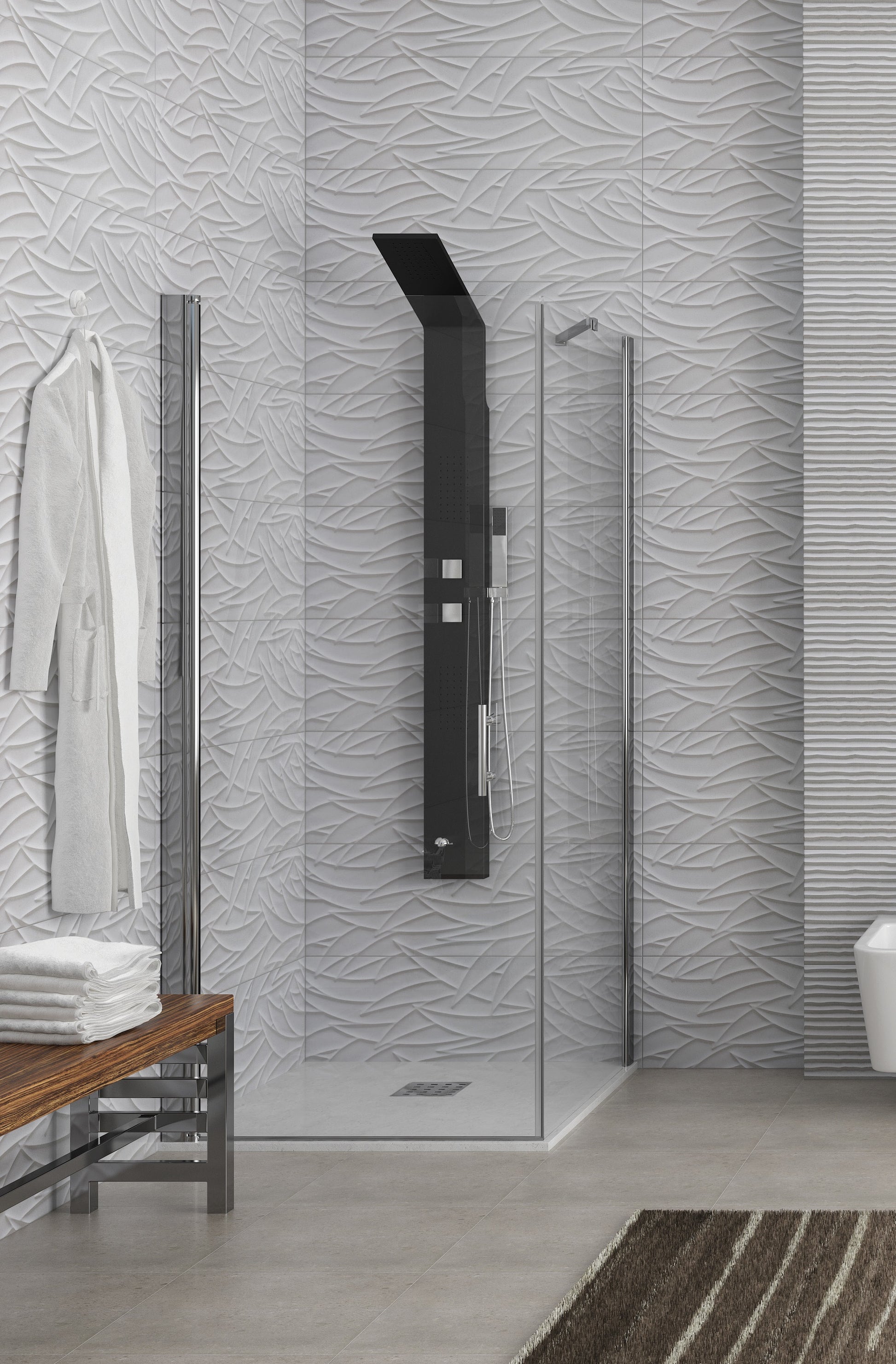 Душ кабина S28 Free 1 - 70х100 см. - една врата, луксозна 6 мм закалено стъкло, алуминиев профил, размери и опции - KERANOVA онлайн магазин