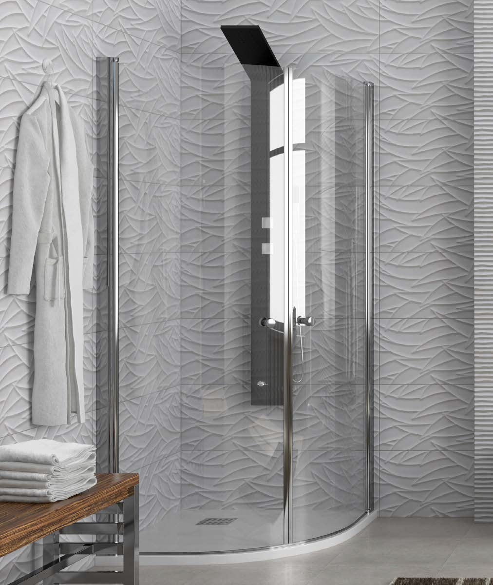 Saloon S8 - 90х90 см. - височина 200 см. луксозна душ кабина с две летящи врати, 6 мм закалено стъкло, KERANOVA онлайн магазин