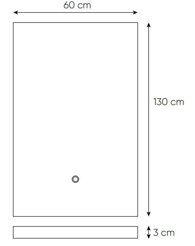 Огледало с осветление 60х130 см. вертикално, LED фон, Touch включване, размери 60x130x3 см, онлайн магазин KERANOVA