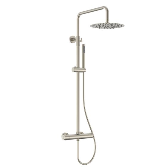 Термостатична душ колона Artemis Satinado - инокс, сатиниран инокс с горна пита 30 см и ръчен душ, смесители за баня, душ кабини