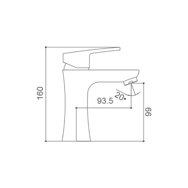 Смесител за мивка Sfc SFC0551 хром, керамичен механизъм, размери 160x99mm - онлайн магазин за обзавеждане за бани KERANOVA