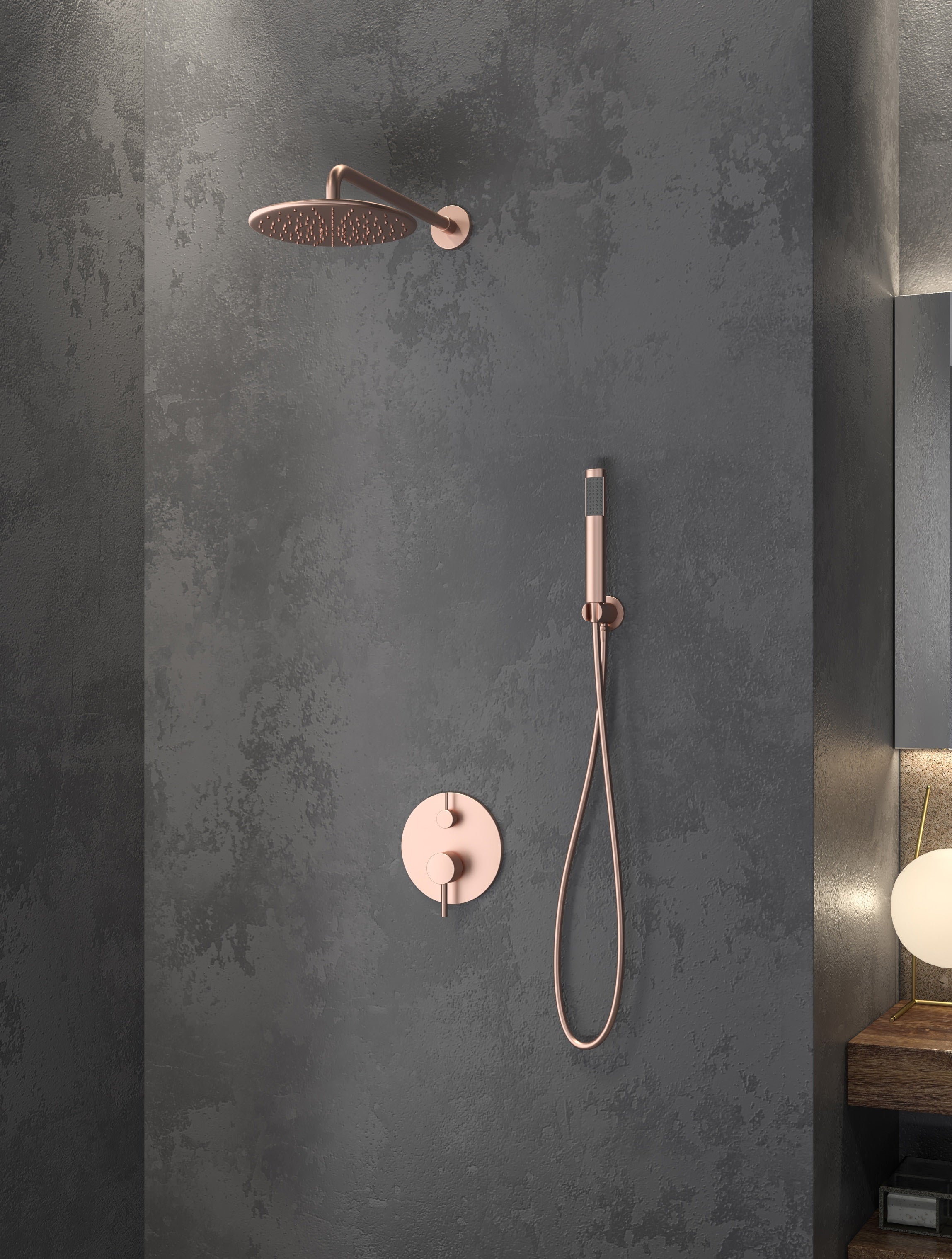 Душ система Artemis Rose Gold - розово злато, вграден комплект Rose Gold за баня, онлайн магазин KERANOVA
