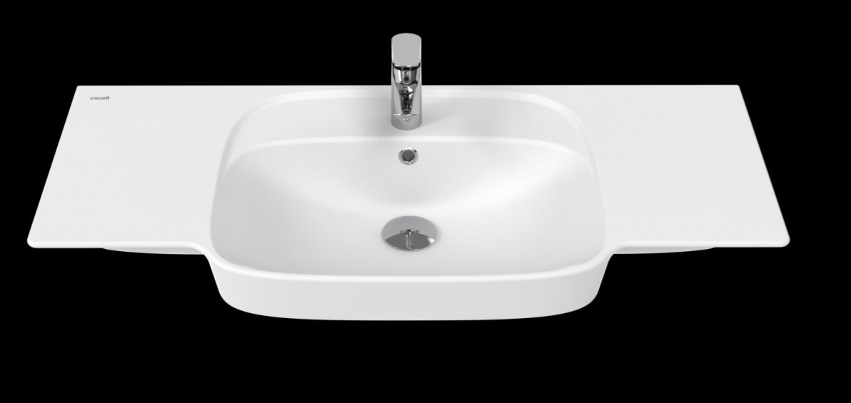 Alt Tag: Мебелна мивка Saily 100х45 см. - бяла мивка с отвор за смесител, онлайн магазин за обзавеждане за бани KERANOVA