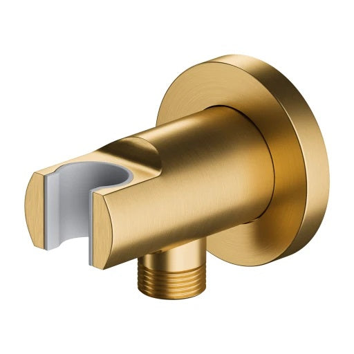Термостатична душ система за вграждане Omnires Y Brushed Gold - месингово коляно с държач за ръчен душ, brushed gold, KERANOVA онлайн магазин
