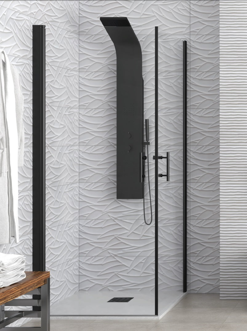S 28 Alto Nero Clear 70х80 см. душ кабина с две отваряеми врати, черен мат профил, 6 мм прозрачно стъкло, KERANOVA онлайн магазин