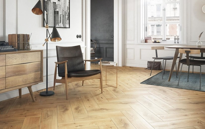 Серия Sandwood 18.5x59.8 см. - Cersanit дървен ефект гранитогрес в модерен интериор, онлайн магазин за обзавеждане за бани KERANOVA