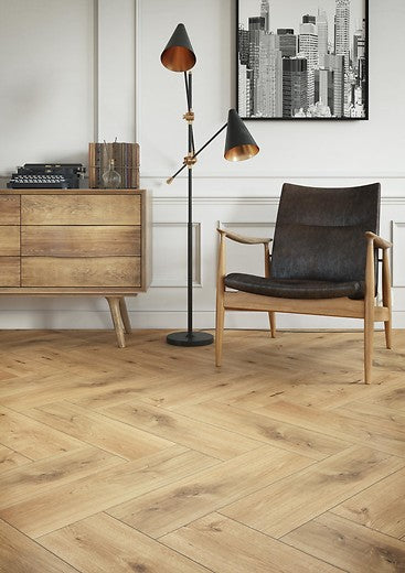 Серия Sandwood 18.5x59.8 см. - Cersanit полски гранитогрес имитиращ дърво в стилна баня от KERANOVA