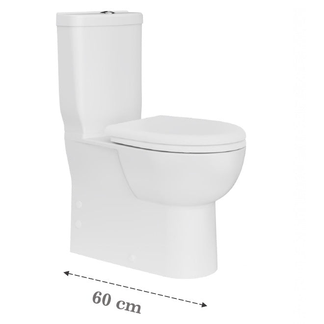 Моноблок 60 см Sedef Back to Wall - опция вградено биде, плътно прилепнал до стена, седалка със забавено падане, KERANOVA