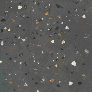 Sempre Junior Nero 19.7x19.7 тъмен терацо плот с микс от бели и кафяви фрагменти за онлайн магазин KERANOVA