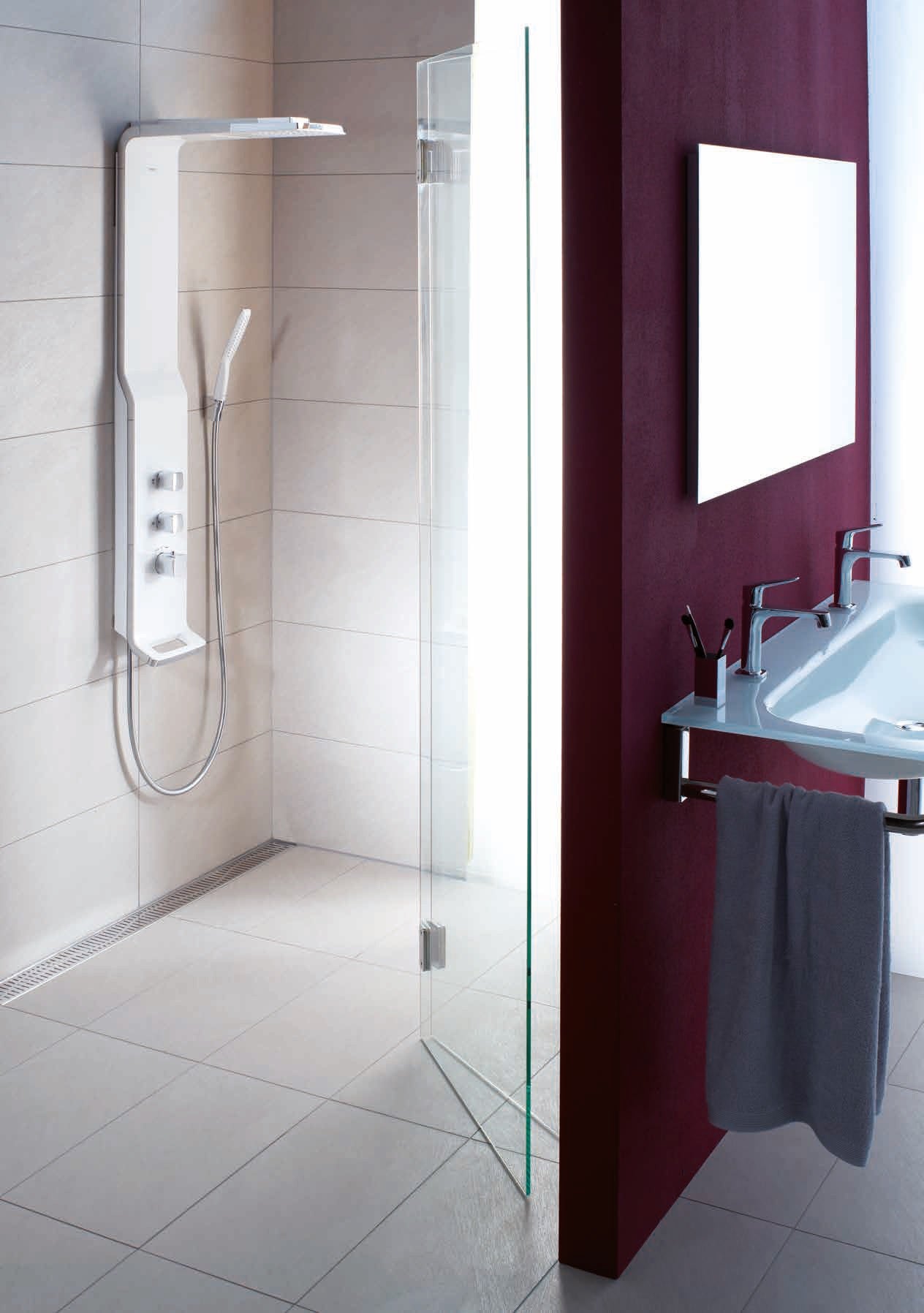 ACO ShowerDrain C - 58.5, 68.5, 78.5, 88.5, 98.5, и 118.5 см. в модерен душ с неръждаема стомана и лесно почистване - KERANOVA