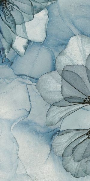 Sweet Blue Decor Mix 30x60 шестоъгълна декоративна плочка с акварелни сини цветя за баня KERANOVA онлайн магазин