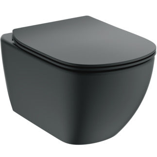 Комплект Tessi Aquablade - черен мат - Ideal Standard висяща тоалетна с ултратънка седалка за баня KERANOVA