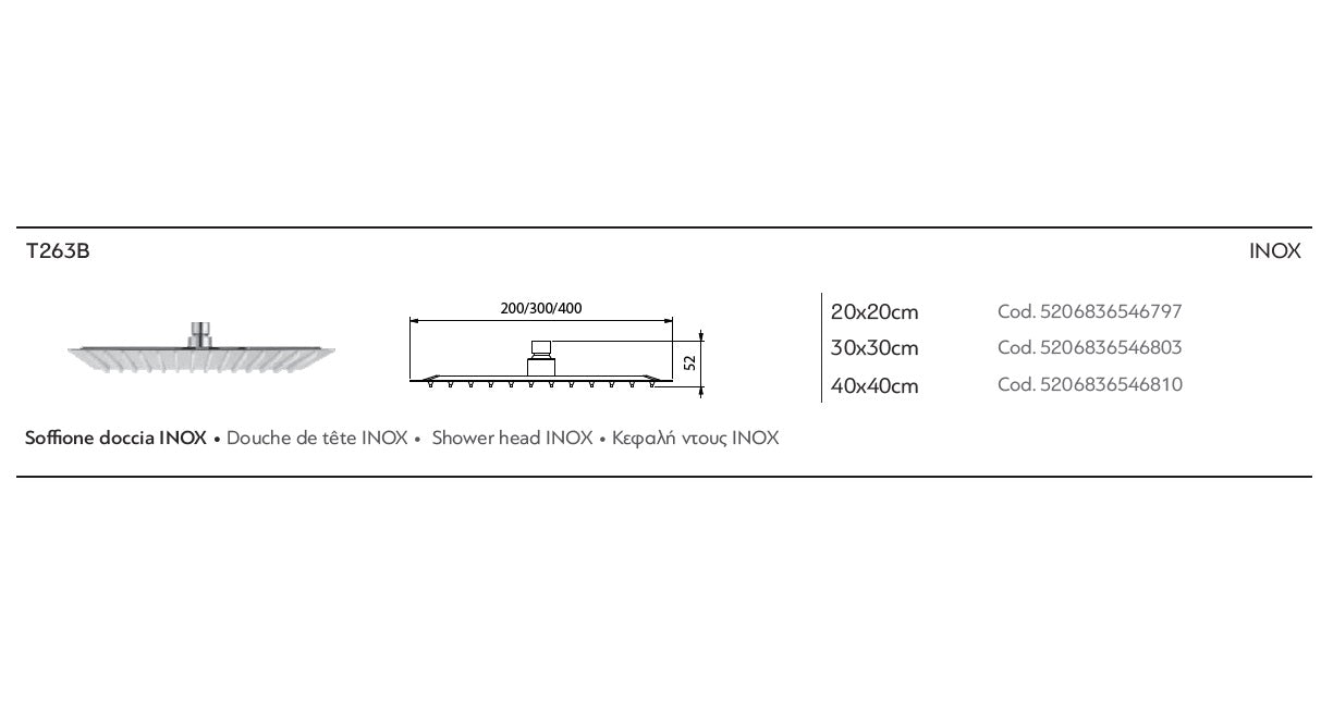 Вграден душ Klip - Genebre Испания: техническа схема квадратна метална душ пита 30x30 мм, ABS ръчен душ, месинг смесител - KERANOVA онлайн магазин