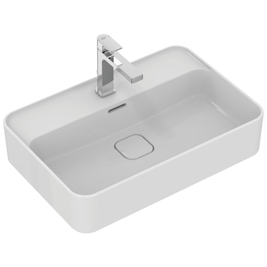 Мивка за плот Strada II 60х40 см - Ideal Standard бяла керамична мивка за плот с отвор за смесител и преливник, KERANOVA