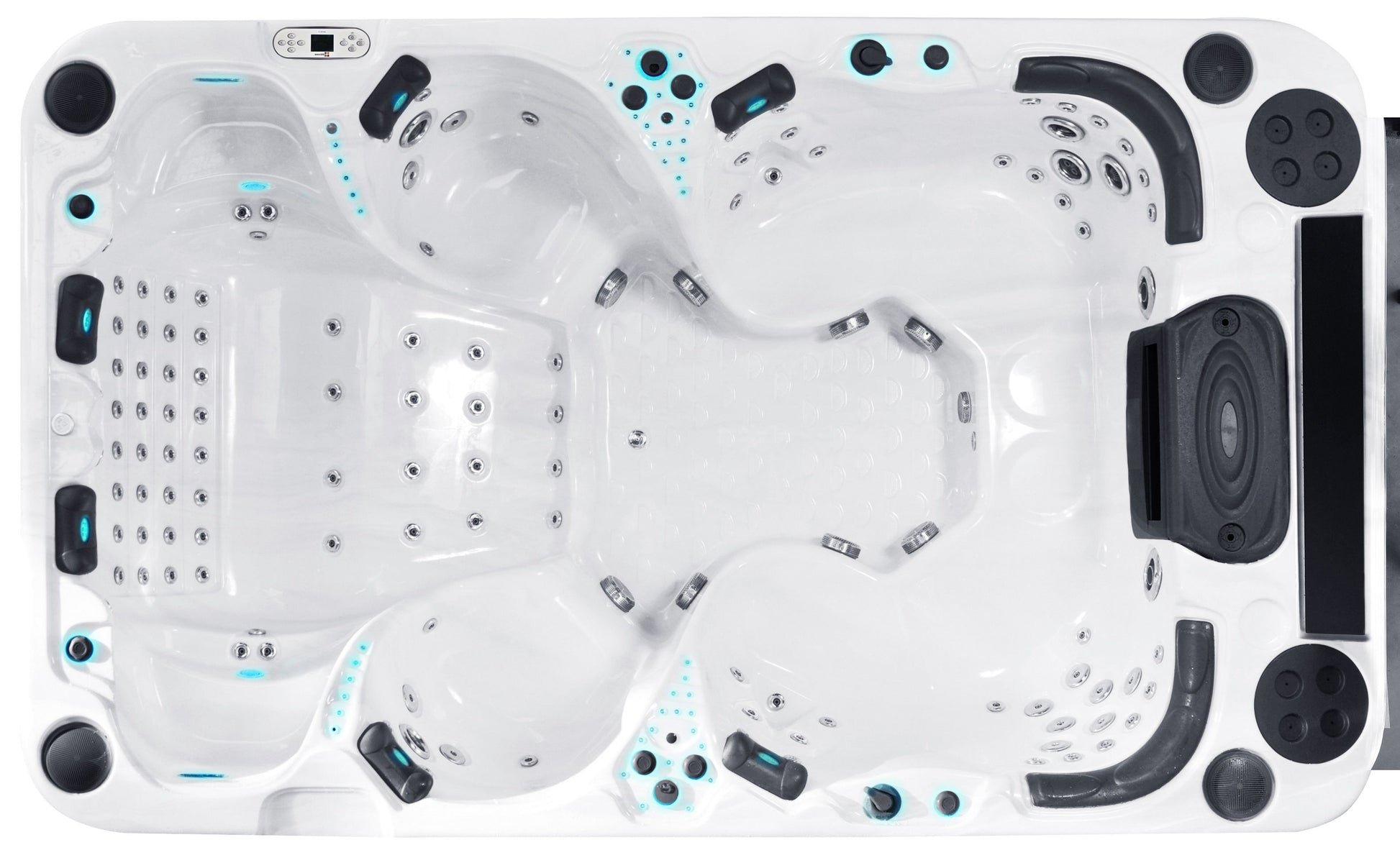 THEATER + 42“ LCD екран 380x228 см. луксозна хидромасажна вана 5000 л, 6 седящи и 2 лежащи места, 126 джета, LED осветление - KERANOVA