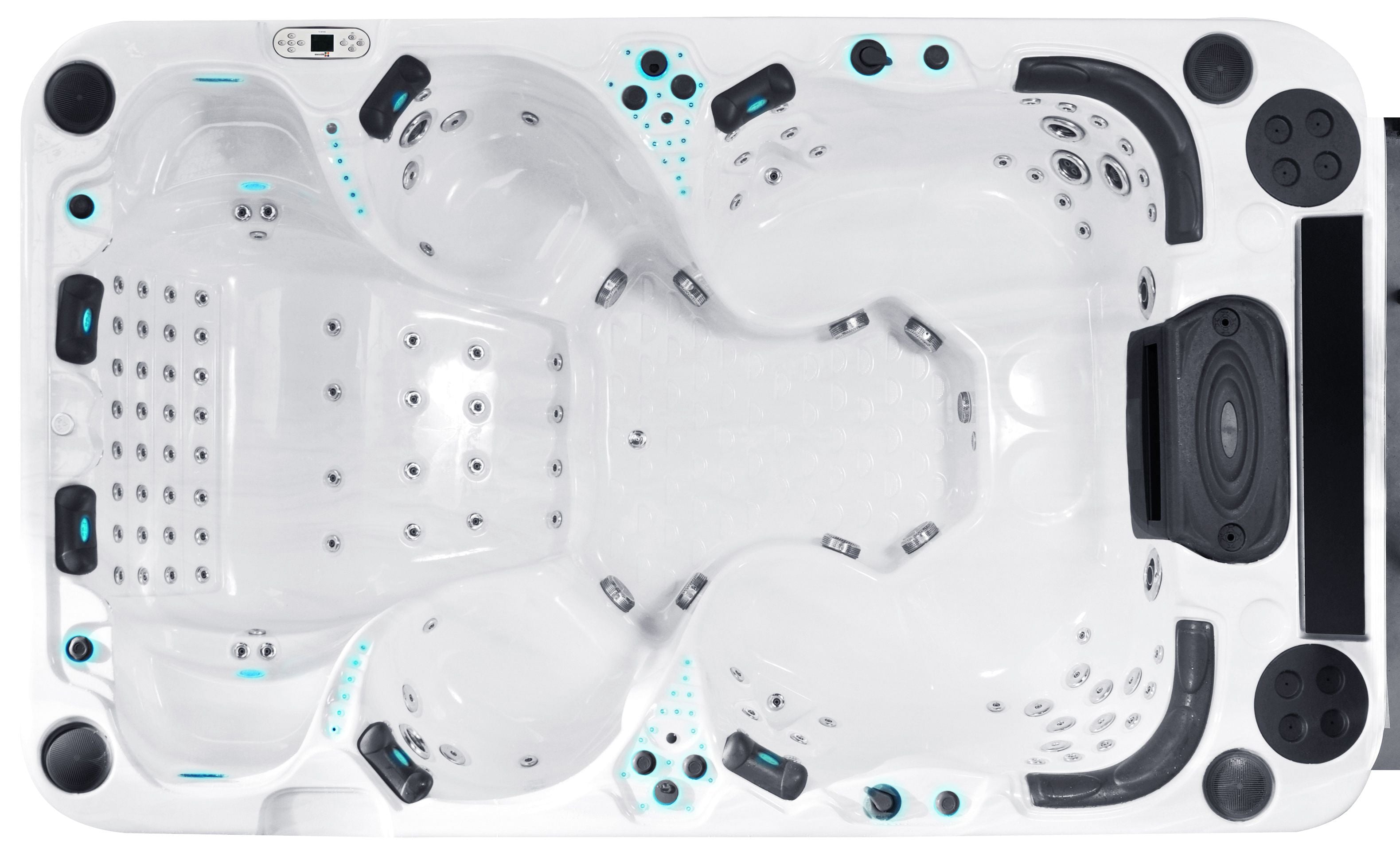 THEATER + 42“ LCD екран 380x228 см. луксозна хидромасажна вана 5000 л, 6 седящи и 2 лежащи места, 126 джета, LED осветление - KERANOVA