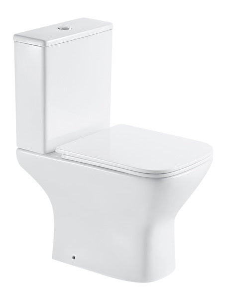 Моноблок Amfipolis Rimless 60 см. искрящо бял порцелан, Rimless, седалка с плавно затваряне, долно водоподаване - KERANOVA онлайн магазин