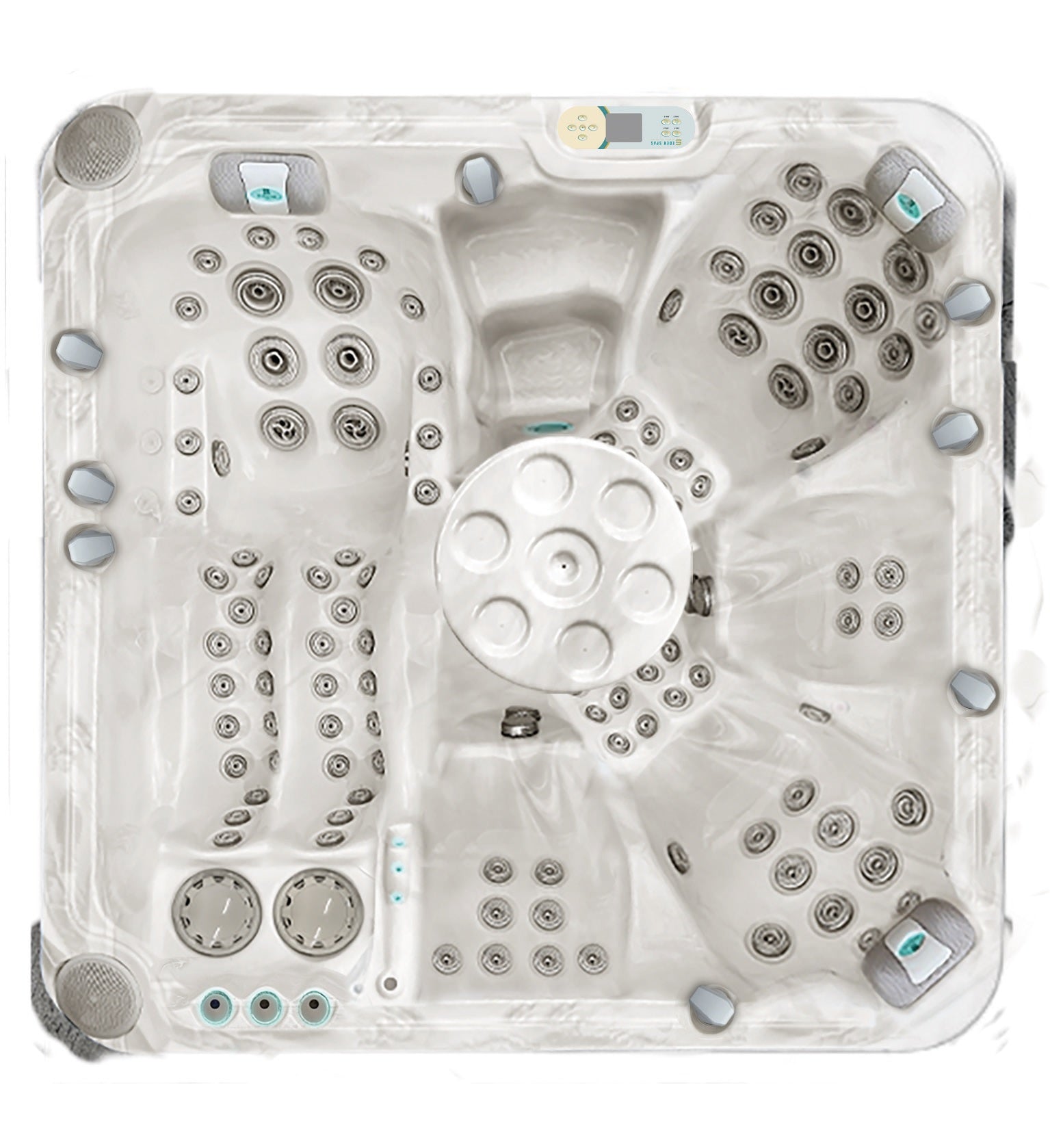 The Lagoon 234x234 см. бял хидромасажен спа басейн с множество дюзи за цялостен масаж, KERANOVA онлайн магазин