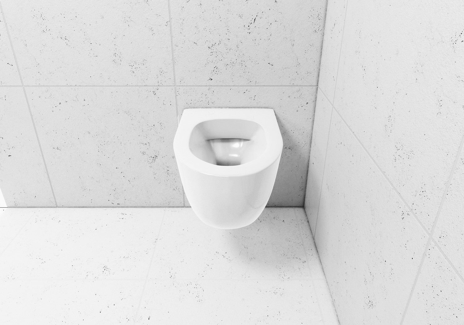 Rimless конзолна тоалетна Tondo - Bocchi в бял дизайн с безобездено седало, онлайн магазин за обзавеждане за бани KERANOVA