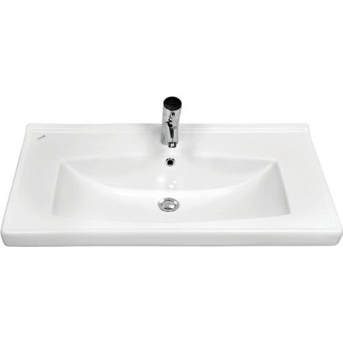 Мебелна мивка Torres 85x47 от бял порцелан с отвор за смесителна батерия - онлайн магазин за обзавеждане за бани KERANOVA