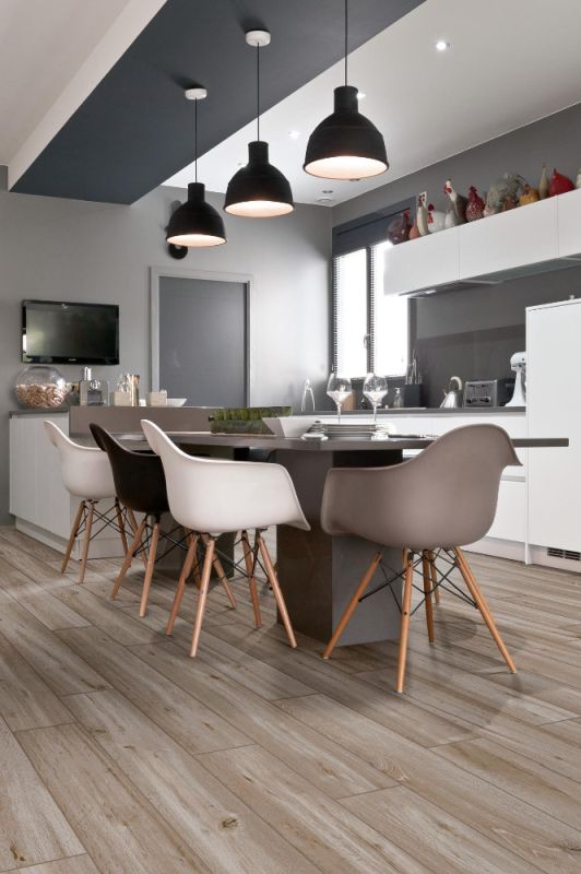 Серия Treverkheart 15x90 - Marazzi: модерна кухня с италиански гранитогрес имитация на дърво в кафяви тонове, онлайн магазин KERANOVA